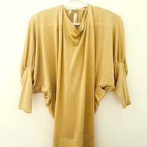 Gold mini dress/long blouse